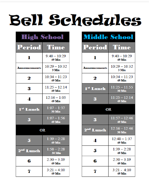 School Information / Bell Schedule